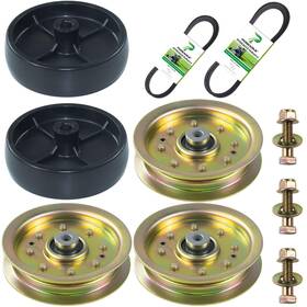 Dltz07-006-12 Poseagle 3-pack Idler Pulley And Belts For Mtd Cub Cadet Lawn Tractors Hardware Included