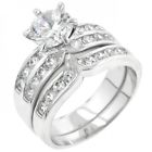 R07524r-c01-09 Icon Bijoux Formal Silvertone Engagement Set Size