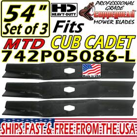 13aqa2zwa93 Rotary 742p05086-l Copperhead 3-pk 54 Inch Hd High Lift Blades - Mtd 17ashac3a93 742-05086