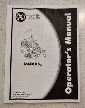 4505-549 Scag Exmark Operators Manual - Zero Turn Radius Model