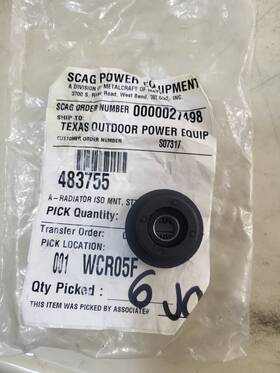 483755 Scag Genuine Oem Radiator Iso Mount Stt-cat