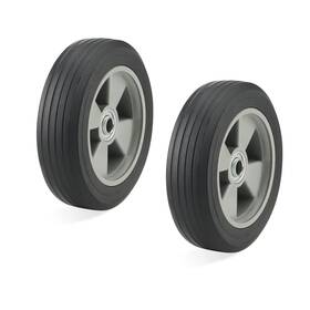 Senjeok 758226753308 2 Pcs 8 X 2.1 Inch Hand Truck Wheels Flat Solid Rubber Tires For 5/8 Ax