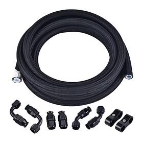 Speedwow Tuning 631145964508 Ptfe Fuel Line Kit An6 E85 Hose 10ft 6an Black