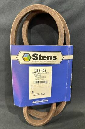 954-0280a Stens 265-108 New V-belt Oem Spec Replacement Belt For Mtd 754-0280