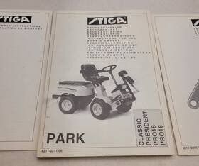 Pro16 Stiga Pro18 Mower Manual Park Owners Classic President Lawn Rider 4wd