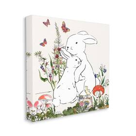 Stupell Industries 049182616517 Rabbit Hugs In Spring Meadow Butterfly Garden Design By S
