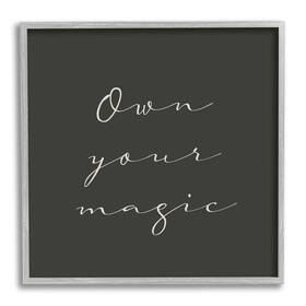 Stupell Industries 196216199017 Own Your Phrase Minimal Cursive Typography Designed By Birch&ink Gray Framed