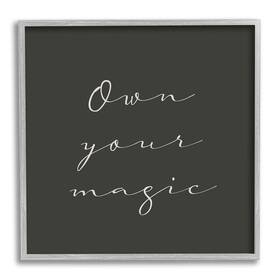 Stupell Industries 196216199024 Own Your Phrase Minimal Cursive Typography Designed By Birch&ink Gray Framed