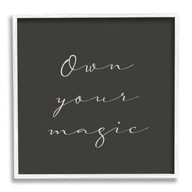 Stupell Industries 196216199055 Own Your Phrase Minimal Cursive Typography Designed By Birch&ink White Frame