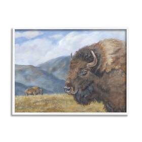Stupell Industries 196216555653 Countryside Bison Grass Grazing Mountains Cloudy Landscape Design By Pam Britton