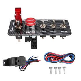 Su47003 Superfastracing 12v Carbon Ignition Switch Panel Engine Start Push Button