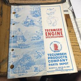105-3030-03 Tecumseh Vintage Engine Specifications Manual 692531 8/81