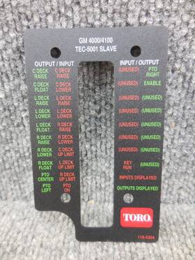 Tec-5001 Toro 119-5304 Overlay Decal For Ace Diagnostic Tool Gm 4000/4100 Slave