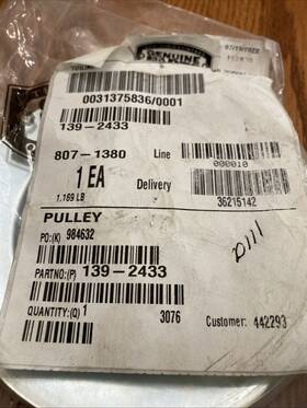 139-2433 Toro Genuine Oem Part # Pulley