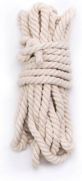 Tosnail 685450210188 33 Feet 5/8 Inch Natural Triple-strand Twisted Cotton Inches Beige