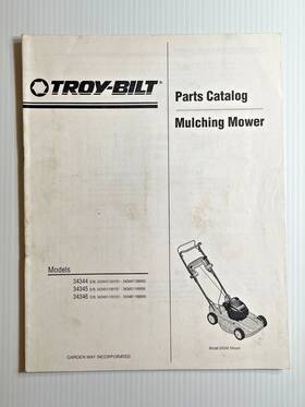 1905087 Troy-bilt 34346 - Mulching Mower Model #34344 Parts Manual #1905087