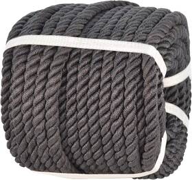 0995736677 Veizedd Twisted Polyester Rope 1/2 Inch X 50 Feet Three Strand Strong Nylon Black