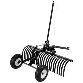 Vevor 197988364092 48in Tow Behind Landscape Rake Pull Lawn Rock Rakes For Atv Mower Tracto