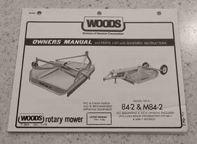 F-5844 Woods Operators / Owners Manual Parts List - Rotary Mower 84-2 And M84-2