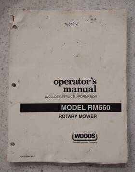 F-8183 Woods Operators / Owners Manual - Rotary Mower Rm660