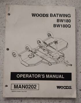 Man0202 Woods Operators / Owners Manual - Batwing Rotary Cutter Bw180 Bw180q