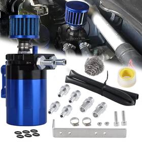 Occ-1050-bk-bl-xz Yeshma Universal Oil Catch Can Breather Tank Baffled Filter With 3/8 Inch Fuel Line Alum