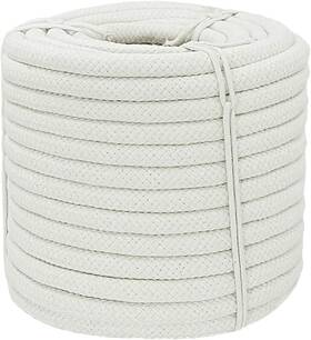 Yuzenet 734172909211 Braided White Cotton Rope 1/2 Inch X 100 Ft