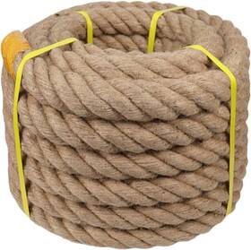 Rope-2in Yuzenet 25ft Twisted Manila Rope Natural Jute 2 Inch X 25 Feet Brown