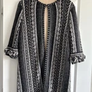 St. John Tweed Vertical Stripe Duster Jacket Black Gray Pink Sz 8/M Rayon/wool. Fixed Price $75.00.