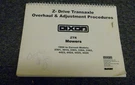 Dixon Ztr 3303 Mower Z-drive Transaxle Overhaul & Adjustments Manual 1994-UP Xz. Fixed Price $68.81.