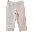 Briggs New York Womens High Rise Capri Chino Pants Size 12 White Ankle Buttons. Fixed Price $9.50.