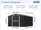 Aoxun Outdoor Metal Storage Shed Lockable Anti-theft Sloped Roof. Fixed Price $899.99.