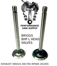 New Intake & Exhaust Valves Fits Briggs Stratton 8HP Head Engines, Usa Ship. Fixed Price $29.95.