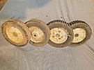 4 Vintage Rally Push Lawnmower Wheels Matching Set Of. Fixed Price $55.00.