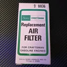 Vintage Sears Craftsman Engine Air Cleaner Filter Replacement. Fixed Price $9.99.