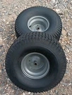 Pair Carlisle Turf-saver Ii Rear Riding Mower Tires 20X8-8 W/ Grey Rims. Fixed Price $65.00.