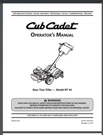 Cub Cadet 45 Rear Tiller Operators Manual 48 Pages Model Year 2011 769-07570. Fixed Price $17.50.