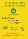 TM-1590 & Ctm John Deere Tech Manuals 316 318 420 Pdf Please Note Description. Fixed Price $12.50.