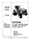 Owner Manual Sears Craftsman 10.0 Hp Lawn Tractor 36 Mower - Model 917.254220. Fixed Price $21.95.