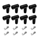 Nytkl 8 Pcs Spark Plug Boot Terminal Kit, 90 Degree Distributor Black. Fixed Price $9.04.