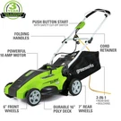 Greenworks 16" 10 Amp Corded Electric Walk-behind Lawn Mower 25142. Fixed Price $195.72.