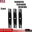 Set Of (3) Replacement Mower Blade Fits John Deere Models TCU30315. Fixed Price $54.00.