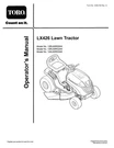 Owners Manual Toro LX426 Lawn Tractor -models 13RL60RG044, 13RL60RG244 & Up. Fixed Price $19.95.