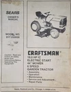 Sears Craftsman 18.0 H.p 6-SP 44" Garden Tractor 917.255930 Owner & Parts Manual. Fixed Price $109.95.
