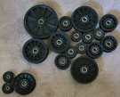 Lot Of 18 Rotary Flat Idler And V Pulley Assortment. Fixed Price $135.00.