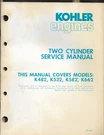 Kohler Cylinder Engines Snowmobile K482 K532 K582 K662 ENS-607 Service Manual. Fixed Price $34.95.