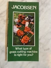 Vintage Jacobsen Grass Cutting Machine Advertising Brochure 1977 Agriculture. Fixed Price $10.00.