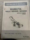 Kubota Walk Behind Mower Model W5019 W5021 Operators Manual. Fixed Price $36.14.