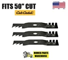 3 New Gator Mulching Blades For Cub Cadet Mtd 742P05094-X 50" Cut Fits Spindle. Fixed Price $39.95.