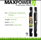 Maxpower 561715B 2 Blade Set 38" Cut Craftsman, Husqvarna, Poulan Mowers,.... Fixed Price $16.50.